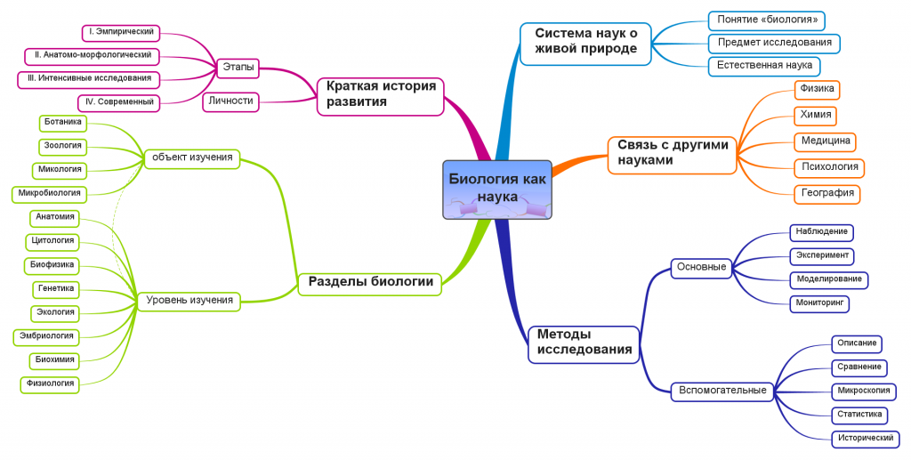 Карта понятий по биологии 8 класс